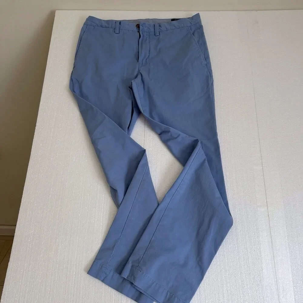 Polo Ralph Lauren Men's 32x32 Light‎  blue Stretch Straight Fit Chino Pants